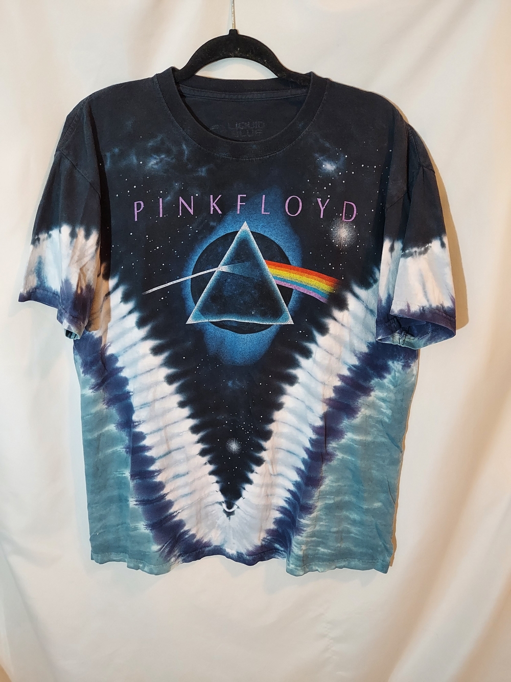 Pink Floyd Liquid Blue Dark Side Of The Moon Pyramid V Tie Dye Graphic Tee XL